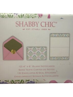 Shabby Chic Floral Notecard Set 4x6 Blank Cards Envelopes Seals NEW / Sealed
